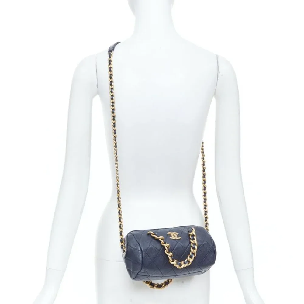 Chanel 2020 Fashion Therapy Black Leather Bowling Bag